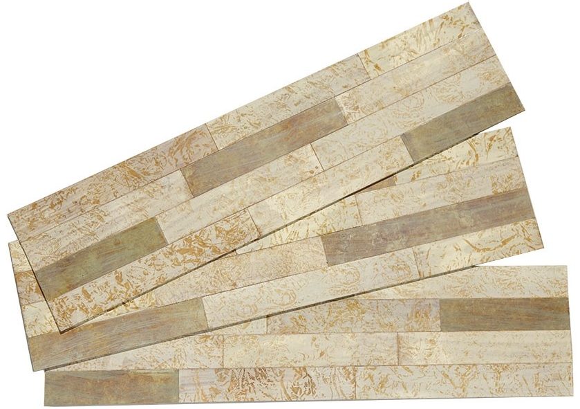 Aspect Distressed Metal Tile in Ivory Patina
